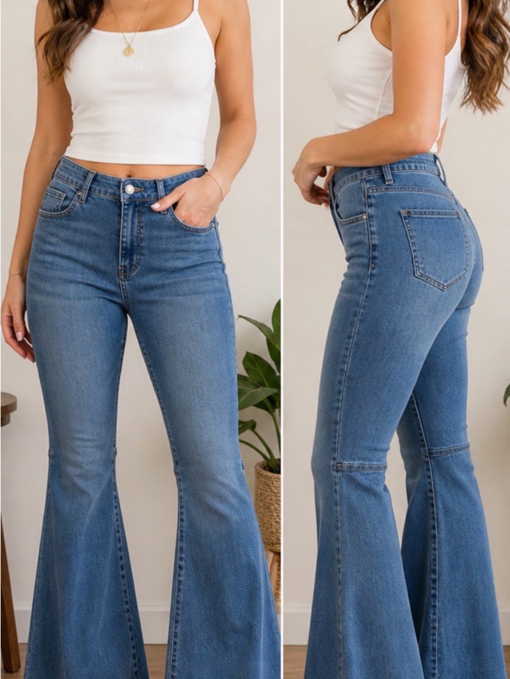 Free People We The Free Just Float On Flare Jeans High Rise Bell Bottom -NWT
